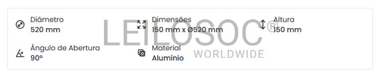 Fotografia 8 de 8: Difusores P/Campanula Industrial BT-AR-L