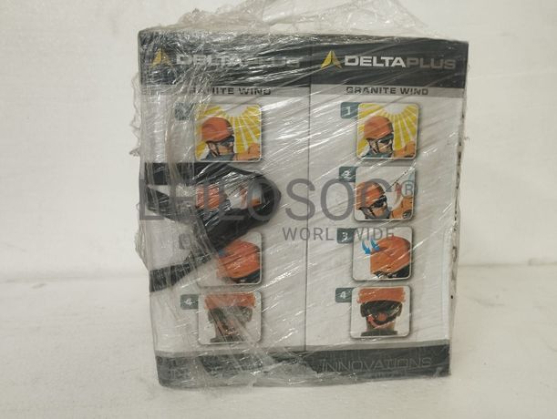 44 capacetes Delta Plus Diamond V e Granite Peak — laranja, amarelo e branco
