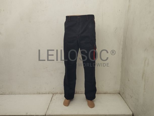 168 calças cargo PMR — azul-escuro e azul/vermelho, n.º 30 a 46