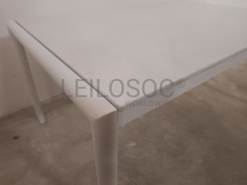 Mesa auxiliar Apolo Cristal branca 