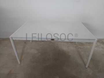 Mesa auxiliar Apolo Cristal branca 